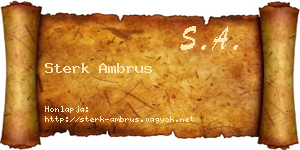 Sterk Ambrus névjegykártya